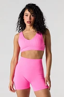 Short Active sans couture ruché au dos