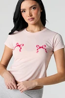 T-shirt court à imprimé Boucle