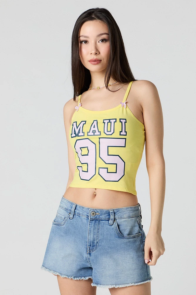 Graphic Bow Detail Tank