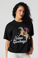 T-shirt avec motif brodé J'aime Cowboys