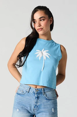Camisole ample à motif bouffant Palm Tree