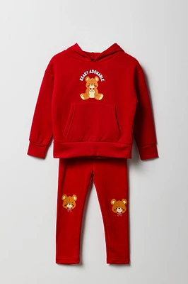 Toddler Graphic Fleece Hoodie and Tights 2 Piece Set