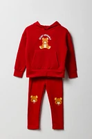 Toddler Graphic Fleece Hoodie and Tights 2 Piece Set