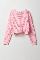 Girls Open Knit Sweater