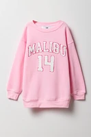Chandail surdimensionné en molleton avec motif brodé City pour fille