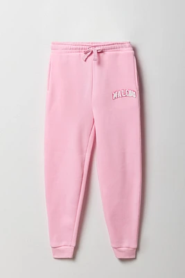Jogger en molleton avec motif brodé City chenille pour fille