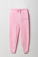 Jogger en molleton avec motif brodé City chenille pour fille