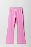 Pantalon d'entraînement à jambe large en molleton avec motid brodé pour fille