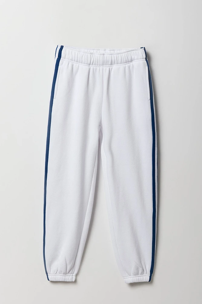 Girls Side Striped Fleece Jogger
