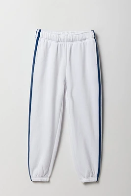 Girls Side Striped Fleece Jogger