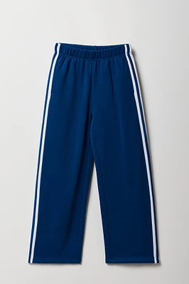 Pantalon d'entraînement à jambe large en molleton avec rayures latérales pour fille
