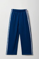 Pantalon d'entraînement à jambe large en molleton avec rayures latérales pour fille