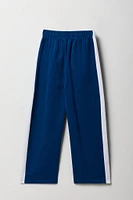 Pantalon d'entraînement à jambe large en molleton avec rayures latérales pour fille