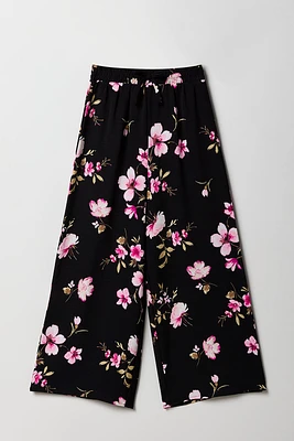 Girls Floral Flowy Wide Leg Pant