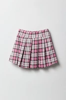Jupe-short plissée en tricot de jacquard pour fille