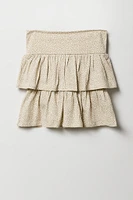 Jupe-short étagée à volant pour filles