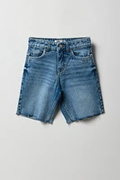 Girl Mid Rise Raw Hem Jort