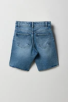Girl Mid Rise Raw Hem Jort