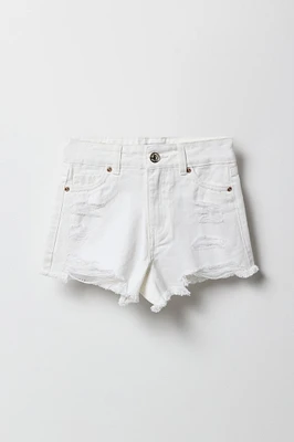 Girls High Rise Distressed Beach Short
