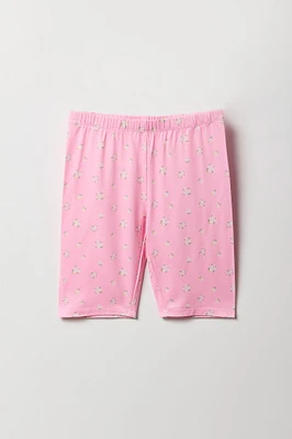 Ensemble avec short de cycliste uni et imprimé pour fille