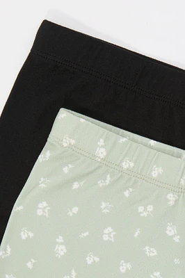 Short court uni et imprimé pour fille (Paquet de 2