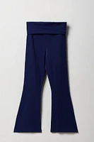 Legging à jambe évasée avec bande de taille repliée pour fille