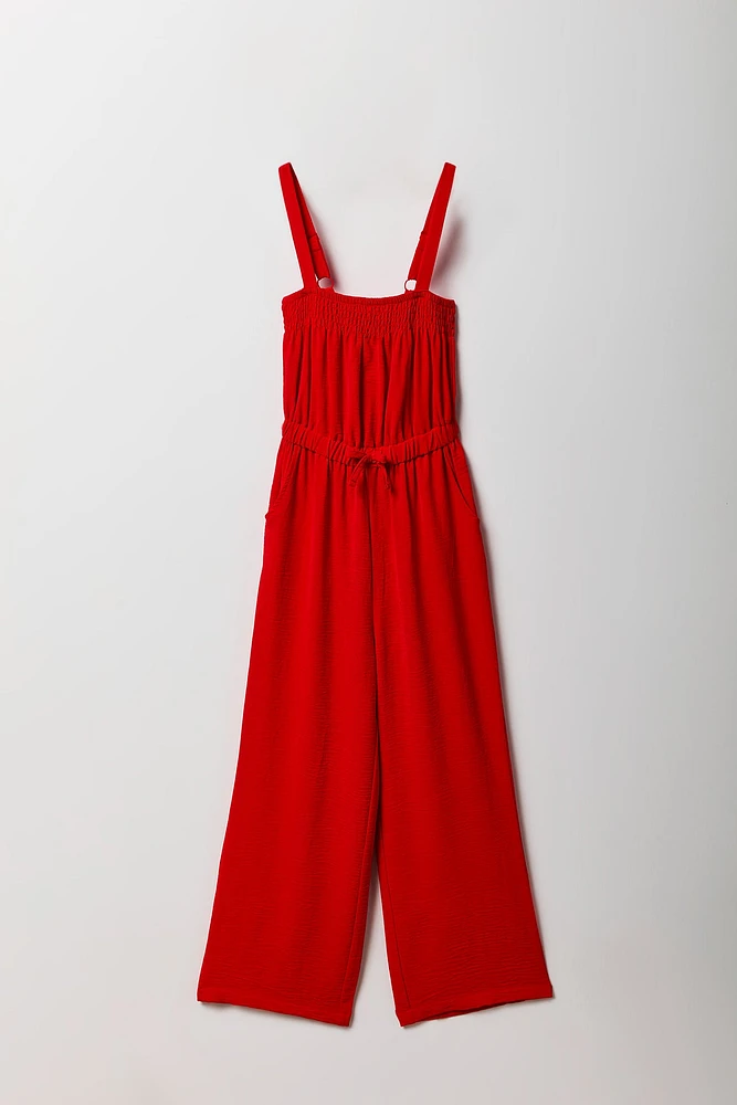 Justaucorps à jambe large avec taille coulissante pour fille