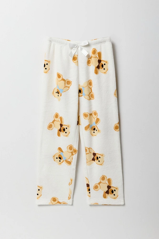 Girls Printed Plush Pajama Pant