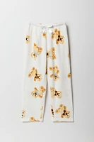 Girls Printed Plush Pajama Pant