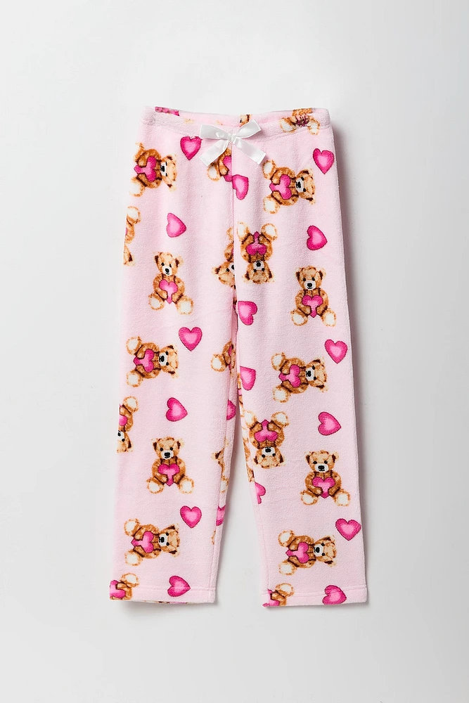 Pantalon de pyjama en peluche imprimée pour fille