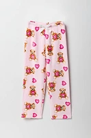 Pantalon de pyjama en peluche imprimée pour fille