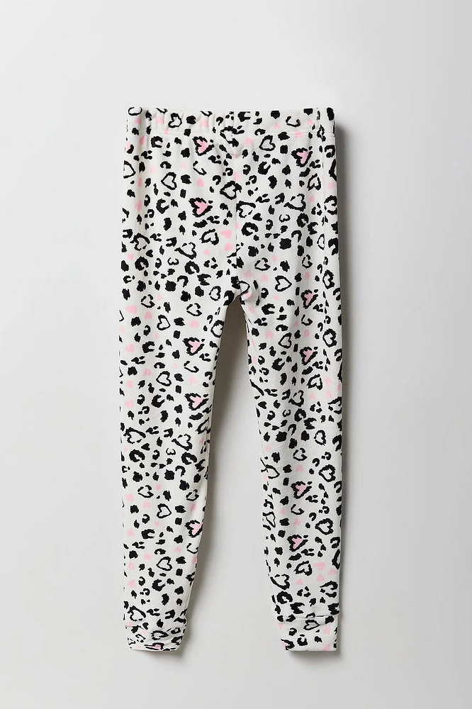 Girls Printed Plush Pajama Pant