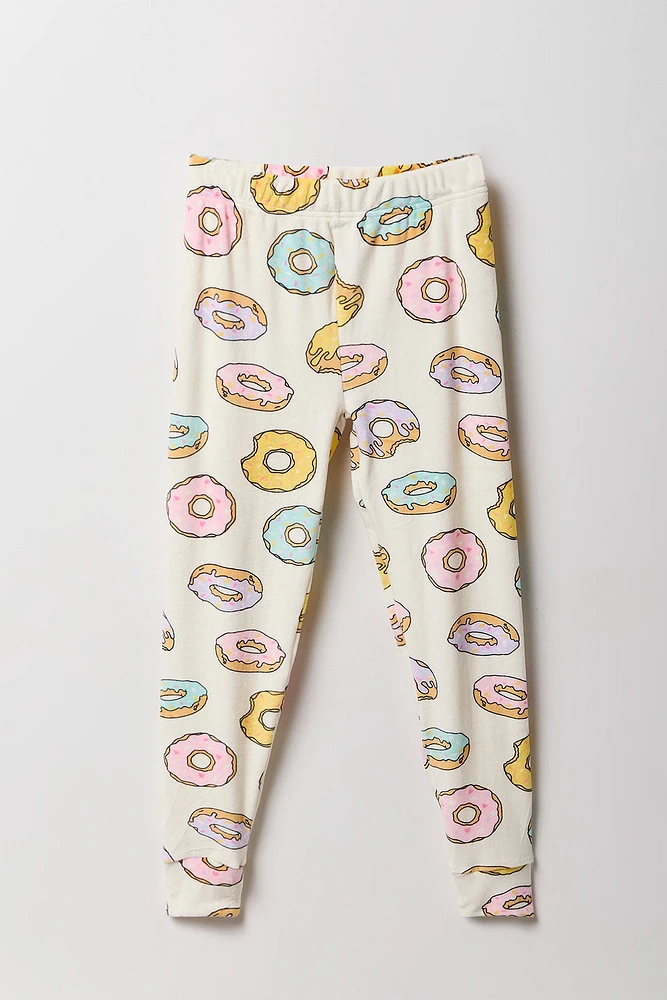 Girls Printed Plush Pajama Pant