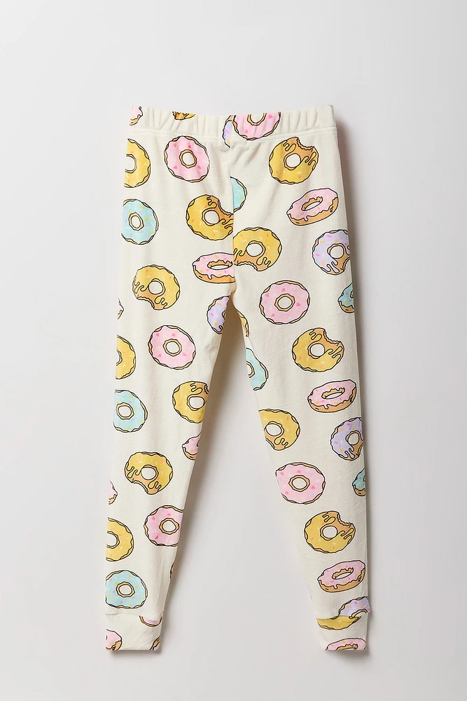 Girls Printed Plush Pajama Pant