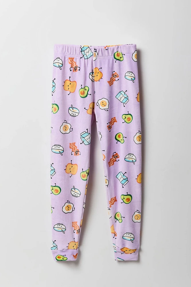 Girls Printed Plush Pajama Pant