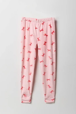 Pantalon de pyjama en peluche imprimé pour fille