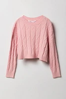 Chandail en tricot losange pour filles