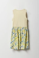 Girls Floral Ribbed Skater Dress