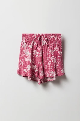 Girls Printed Flowy Short