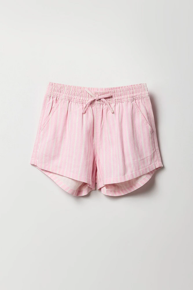 Girls Linen Drawstring Short
