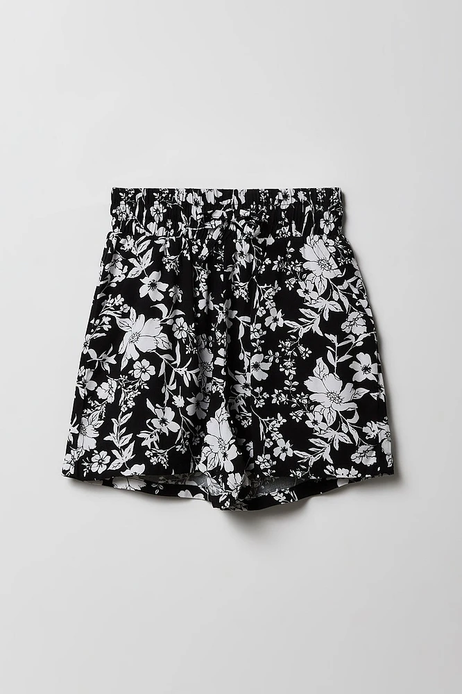 Short fluide à taille coulissante pour fille