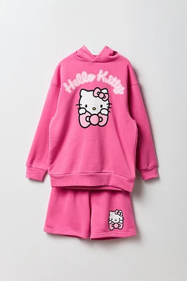 Ensemble avec haut à capuchon en molleton et short imprimé Hello Kitty & Friends pour fille