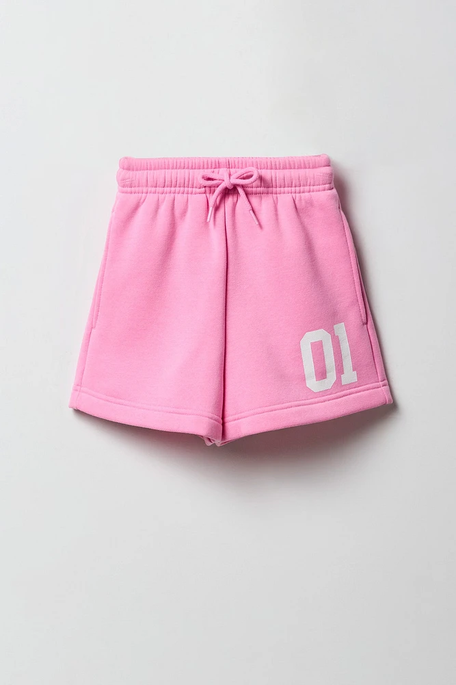 Short en molleton imprimé pour fille