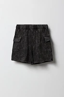 Girls Washed Fleece Cargo Short