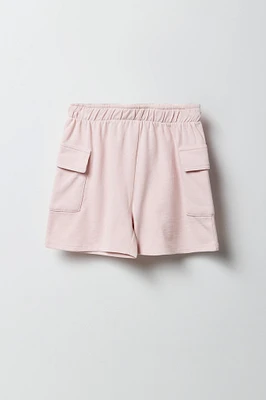 Girls Washed Fleece Cargo Short