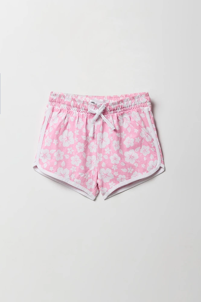 Girls Active Printed Dolphin Short