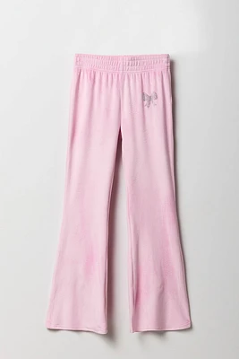 Girls Velour Quarter Flare Pant