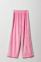 Pantalon Active à jambe large en velours avec rayures latérales pour fille