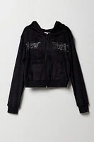 Girls Aeropostale Velour Zip-Up Hoodie