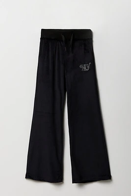 Girls Aeropostale Velour Wide Leg Pant